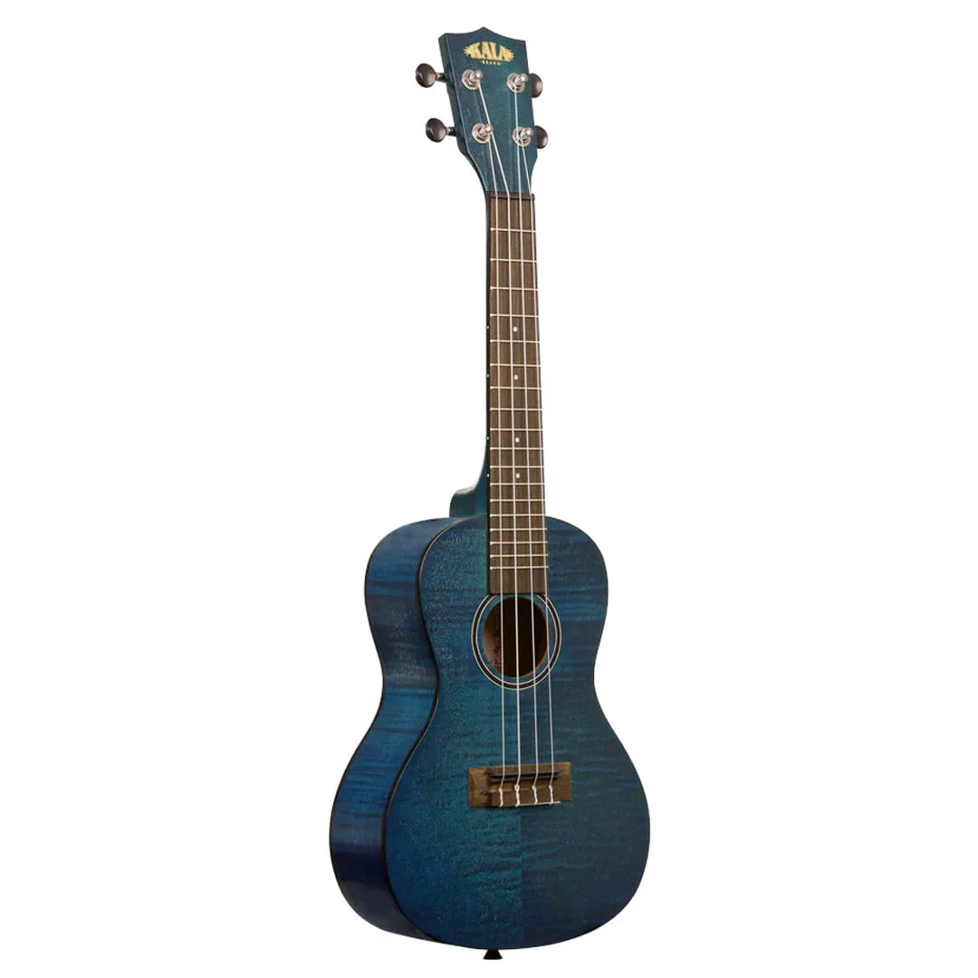 KALA UKELELE BLUE EXOTIC MAHOGANY CONCERT KA-CEMB