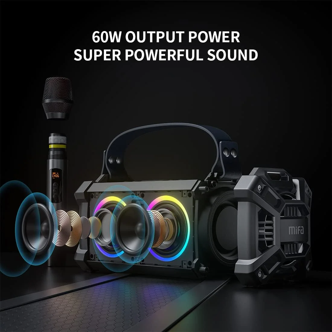 MIFA WILDROCK PARLANTE BLUETOOTH PORTATIL CON MICRÓFONO - Imagen 4