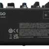 Panel trasero de Mackie ProFX10 GO con conexión USB-C y alimentación