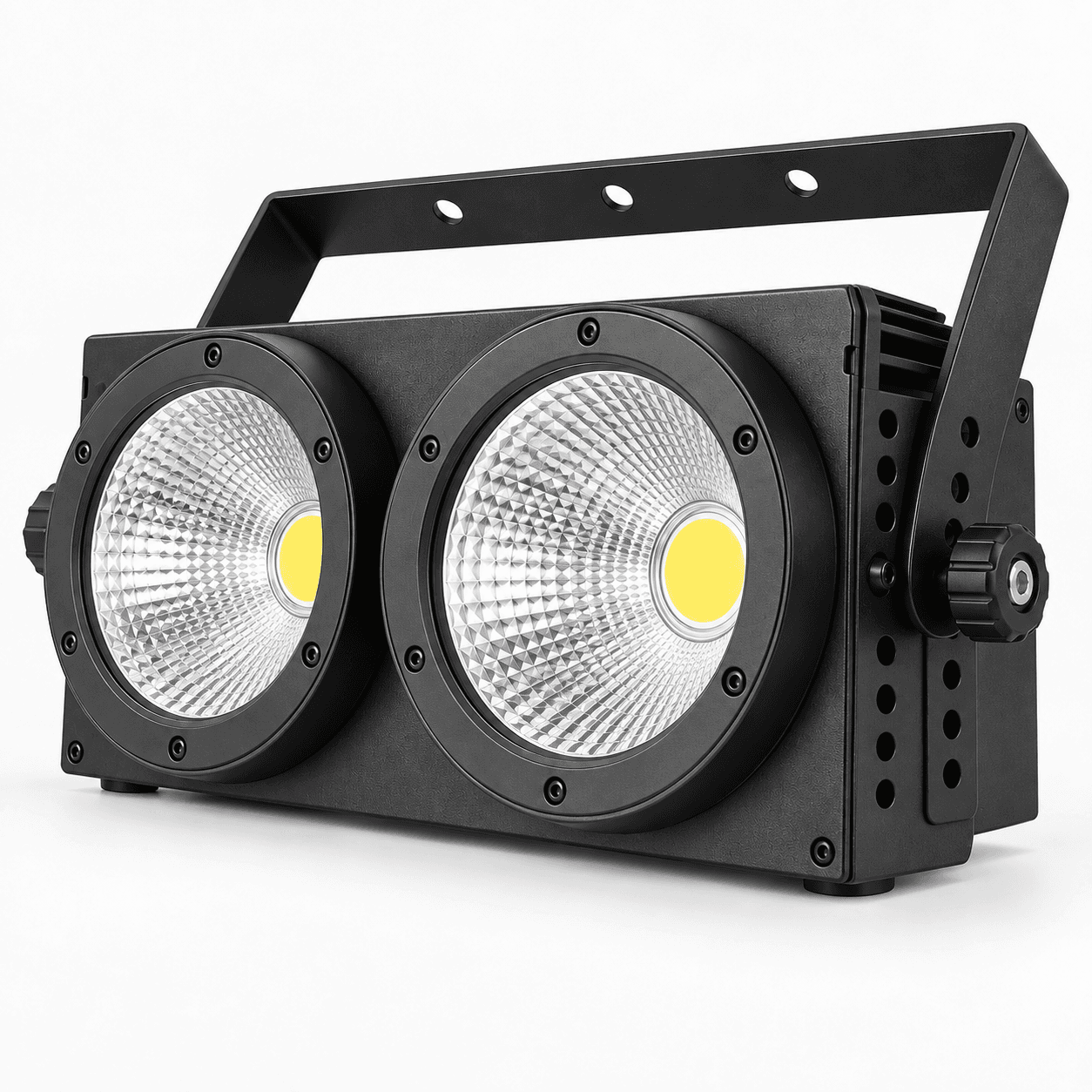 Luz Blinder LED profesional de doble módulo vista frontal izquierda