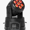 Cabeza móvil LED 7 LEDs encendida en rojo vista lateral