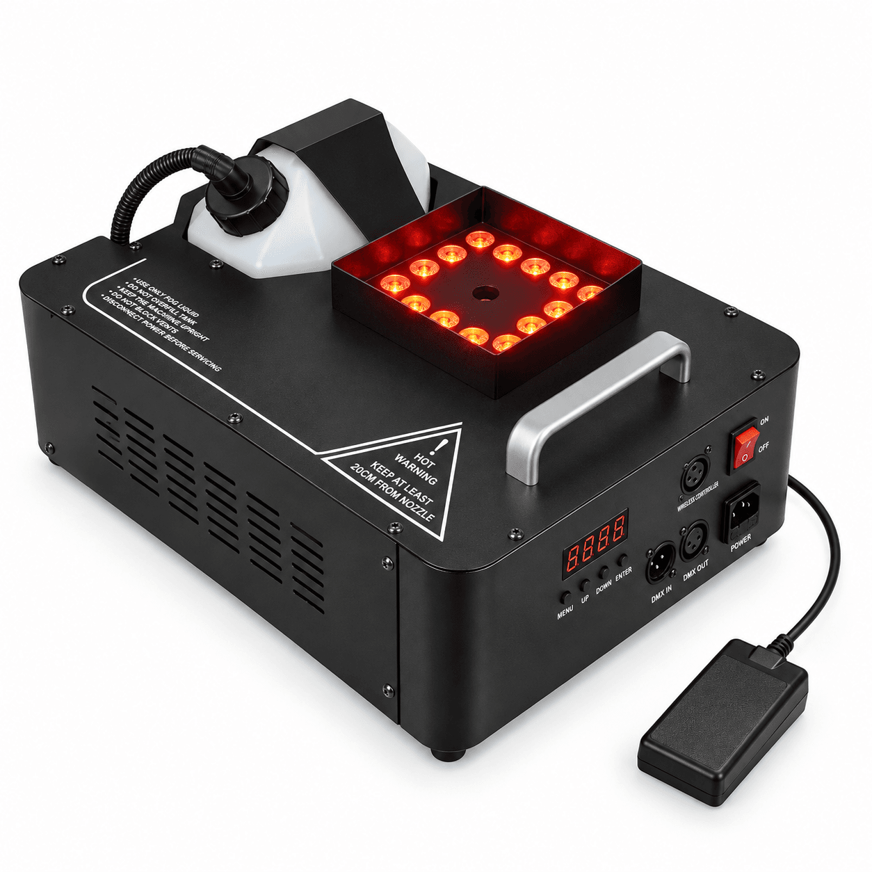 Máquina de humo AURA LIGHTING AL-113 con iluminación LED y antena receptora para control remoto inalámbrico