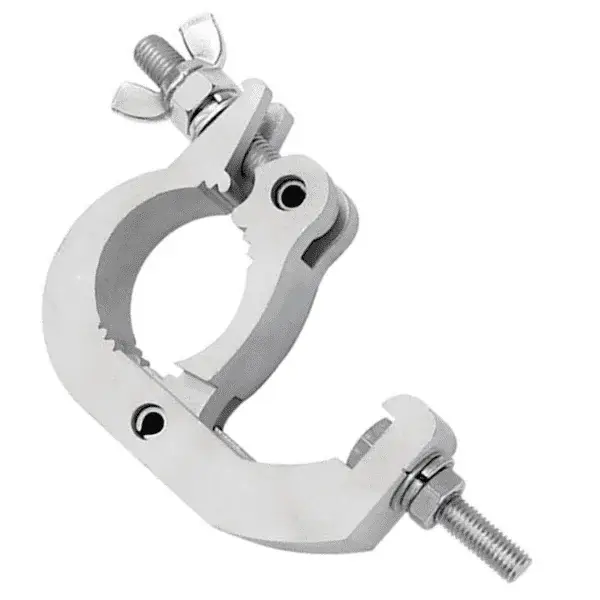 Abrazadera AURA LIGHTING XR-21 para montaje seguro de equipos de iluminación. AURA LIGHTING XR-21 Clamp abrazadera metálica para montaje de iluminación profesional